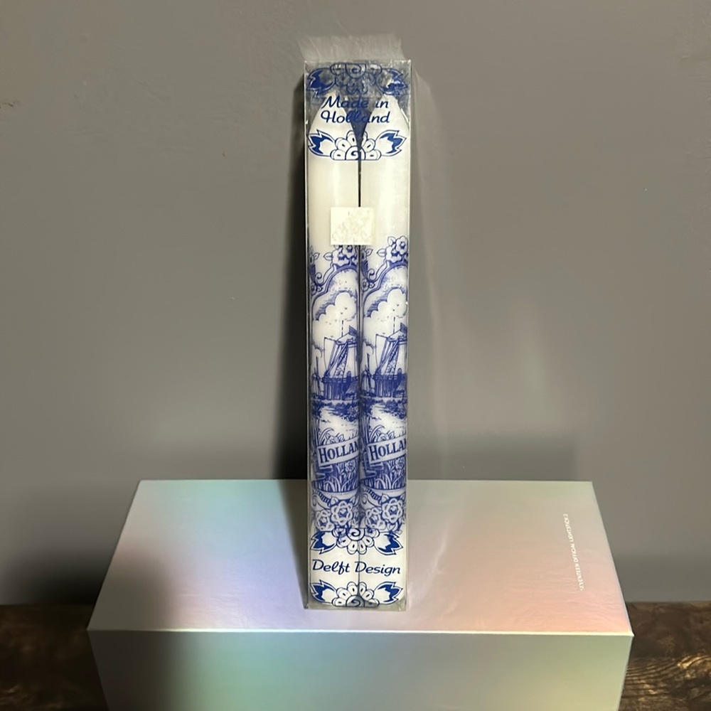 Vintage Holland delft tapered candles